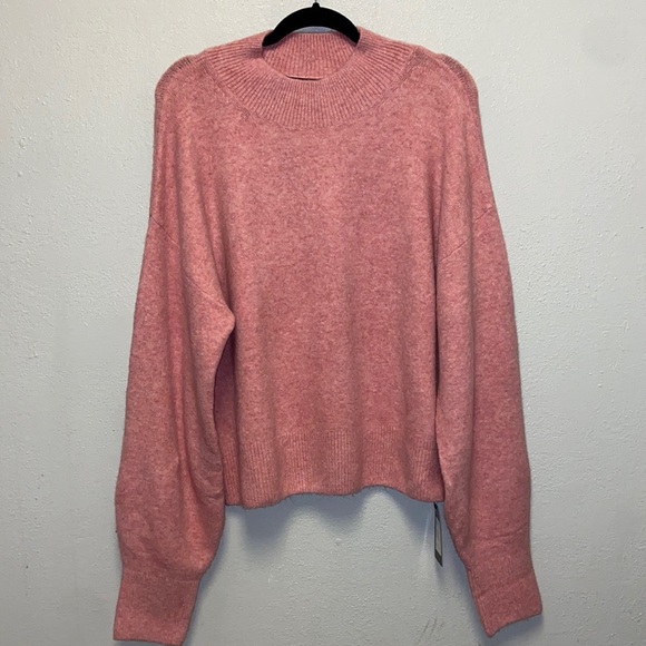 Woolen Bloom NWT  Pink Mock Turtleneck Oversized Boxy Sweater 4300 - Picture 2 of 11
